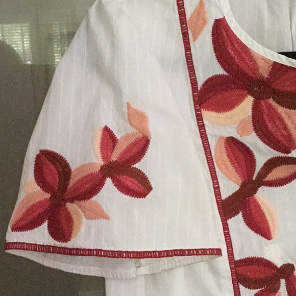 MADEWELL cotton blouse with embroidered flowers. - Picture 1 of 4